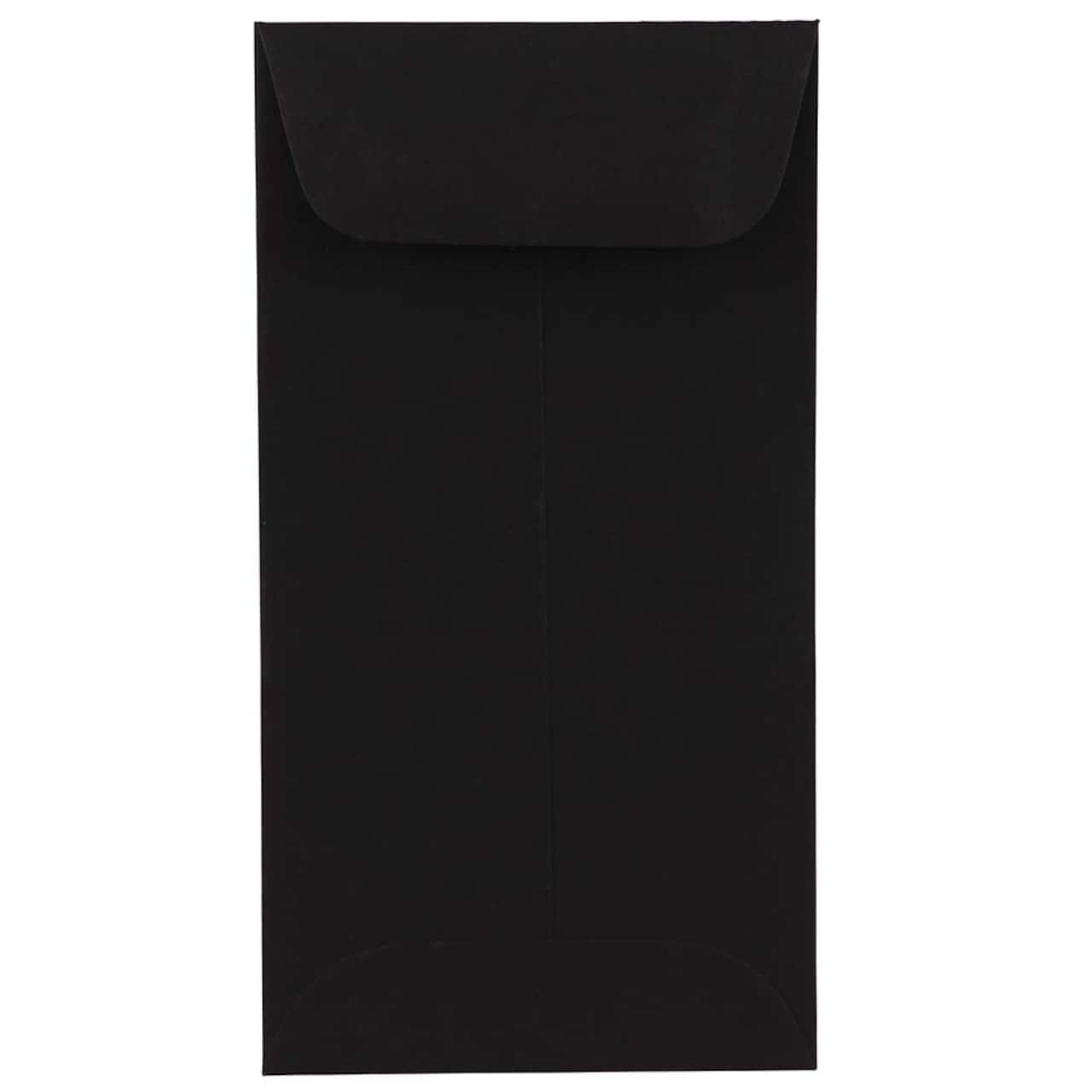 JAM Paper 3.5" x 6.5" Smooth Black Coin Business Envelopes, 50ct.